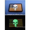 America Flag Skull Glow In The Dark pvc Velcro Patch